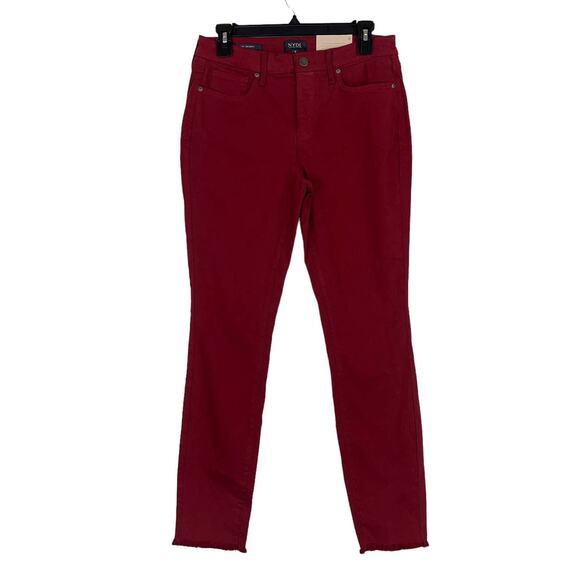 NYDJ jeans red Ami skinny frayed hems - Picture 2 of 5